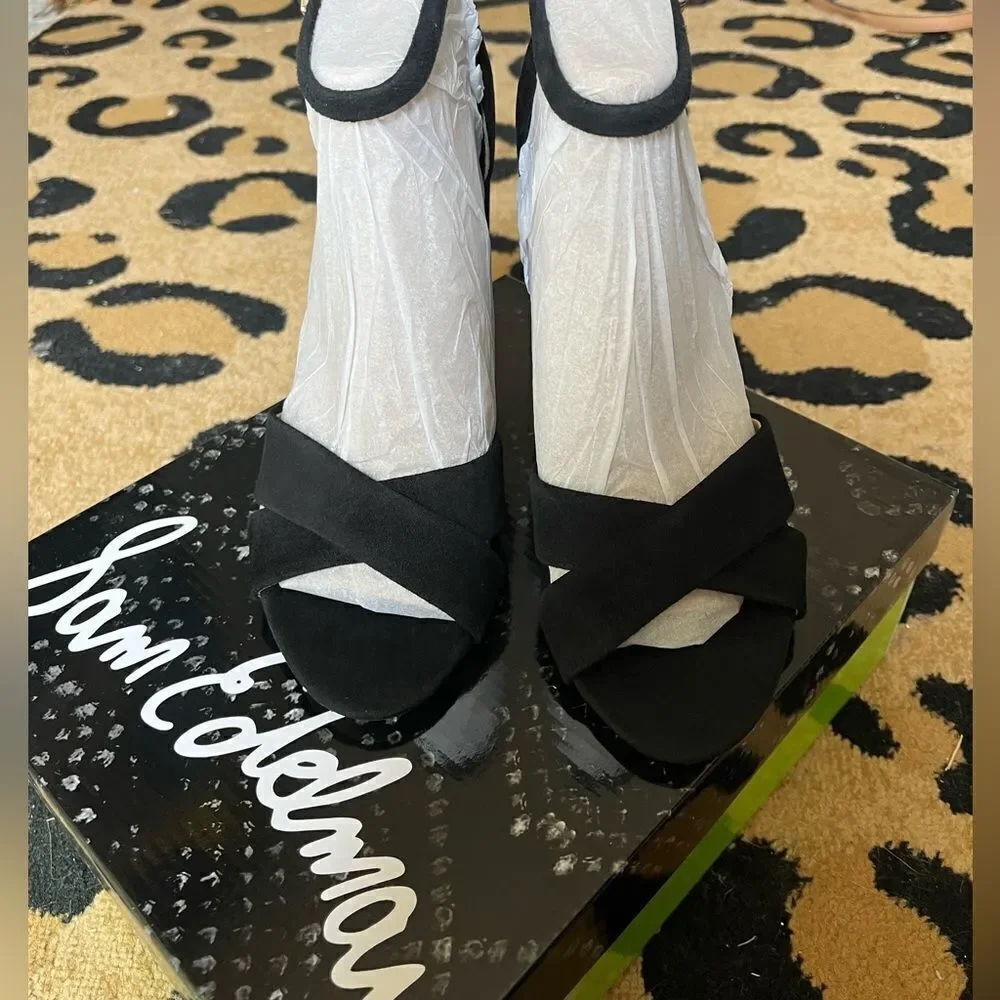 NWT SAM EDELMAN YANCY BLOCK HEEL ANKLE STRAP‎ SANDAL HEEL